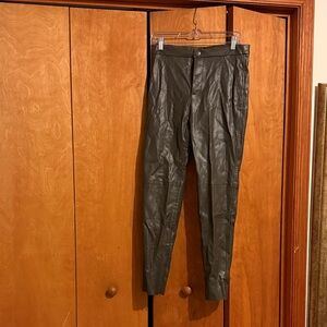 Womens Black Faux Leather Pants Zara size Medium
